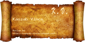 Kaszab Vince névjegykártya